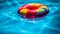 Colorful Inflatable Kids Ring in Swimming Pool. Generative ai