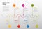 Colorful Infographic timeline report template with droplet bubbles pins