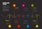 Colorful Infographic timeline report template with droplet bubbles pins