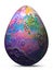 Colorful ingenious painted egg with watercolor imitation
