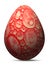 Colorful ingenious red painted egg with watercolor imitation