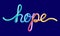 Colorful inscription 'hope'