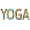 Colorful inscription Yoga. Vector yoga illustration. EPS,JPG.