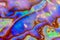 Colorful iridescent texture of abalone shell macro photo