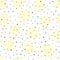 Colorful irregular polka dot. Seamless pattern with scattered rounded spots.