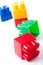 Colorful isolated building blocks toy