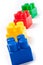 Colorful isolated building blocks toy