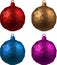 Colorful isolated Christmas balls set.