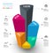 Colorful isometric cylinders of infographic