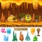 Colorful Isometric Game Treasure Cave Concept