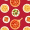 Colorful Italian Dishes And Meals Pattern