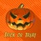 Colorful jack pumpkin smile on stripe BG for halloween