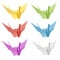 Colorful japan origami crane bird isolated