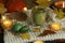 Colorful japanese sweets daifuku or mochi. Sweets close up on the plate with cup of matcha tea