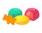 Colorful jelly candies and gummy bear, sweet treats. Assorted chewy candy, confectionery theme. Festive sugary snacks