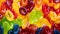 Colorful jelly worms sweets background. Generative AI