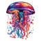 colorful jellyfish on a white background multicolored graphics