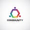 Colorful Join Community Logo Symbol Icon