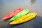 Colorful kayak on lake