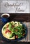 Colorful keto dish banner template on a wooden table. Healthy breakfast menu. Advertisement, card. Vertical composition