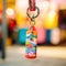A colorful keychain hanging from a keyring, AI