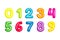 Colorful kid font numbers vector illustration isolated on white