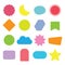 Colorful kids different shapes blank labels icons set on white