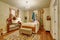 Colorful kids room with hardwood floor.