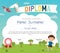 Colorful kids summer camp diploma certificate template