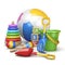 Colorful kids toys concept 3D