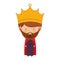 Colorful king with crown and beard