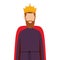 Colorful king half body with crown and beard without a face