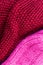 Colorful knitted horizontal textured background close up