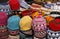 Colorful knitted Moroccan hats
