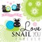 Colorful lacy snails vector