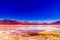 Colorful laguna Blanca in the Altiplano of Bolivia