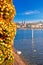 Colorful lake Luzern and town waterfront view