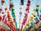 Colorful Lamp and lantern in Loi Krathong Wat Phra That Haripunchai Lamphun Thailand