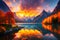 colorful landscape with autumn colors generated by ai