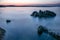 Colorful landscape at Karidi beach after sunset