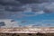 Colorful Landscape of Petrified wood and the painted valley underneath an exciting sky