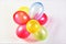 Colorful latex balloons. The colors green, yellow, red, blue, have the ability to fly.