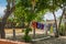 Colorful laundry drying off Playa Larga, Zihuatanejo, Mexico