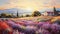 Colorful Lavender Fields At Sunset: A Whistlerian Masterpiece