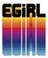 Colorful layered E-girl design staple word Egirl