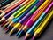 Colorful lead pencils, close up picture