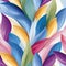 Colorful leaf pattern with vibrant florals on white background (tiled)