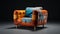 Colorful Leather Cushion Chair 3d Model For Vray Tracing
