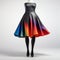 Colorful Leather Dress With Stripes Whimsical 1960s Fashion Design