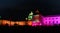 Colorful LED lights illuminating the Rashtrapati Bhawan